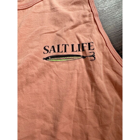 Salt Life Men's Lure Me In Graphic Sleeveless Cotton Tank Tee Light Orange M - Picture 4 of 6